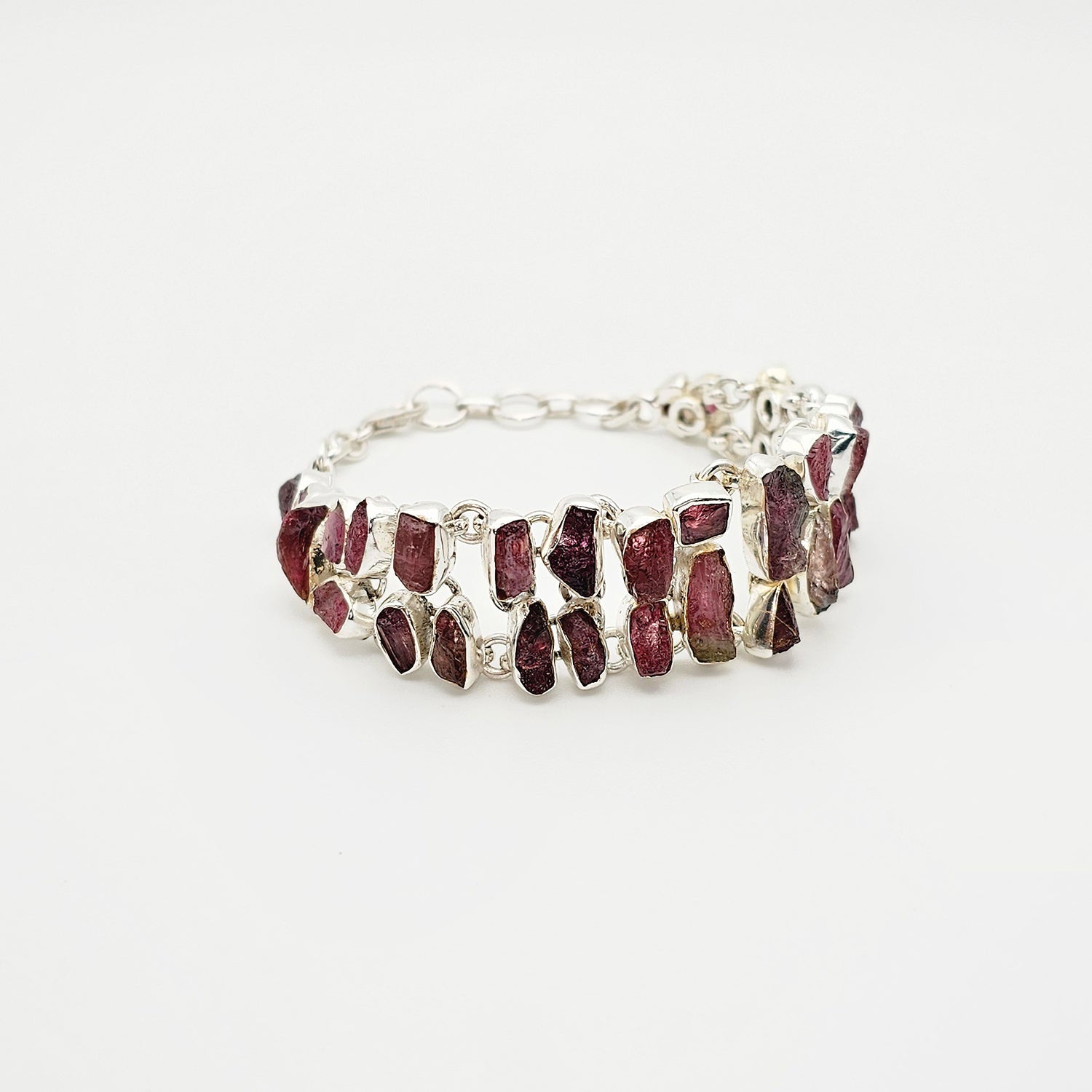 Silver Pink Tourmaline Bracelet