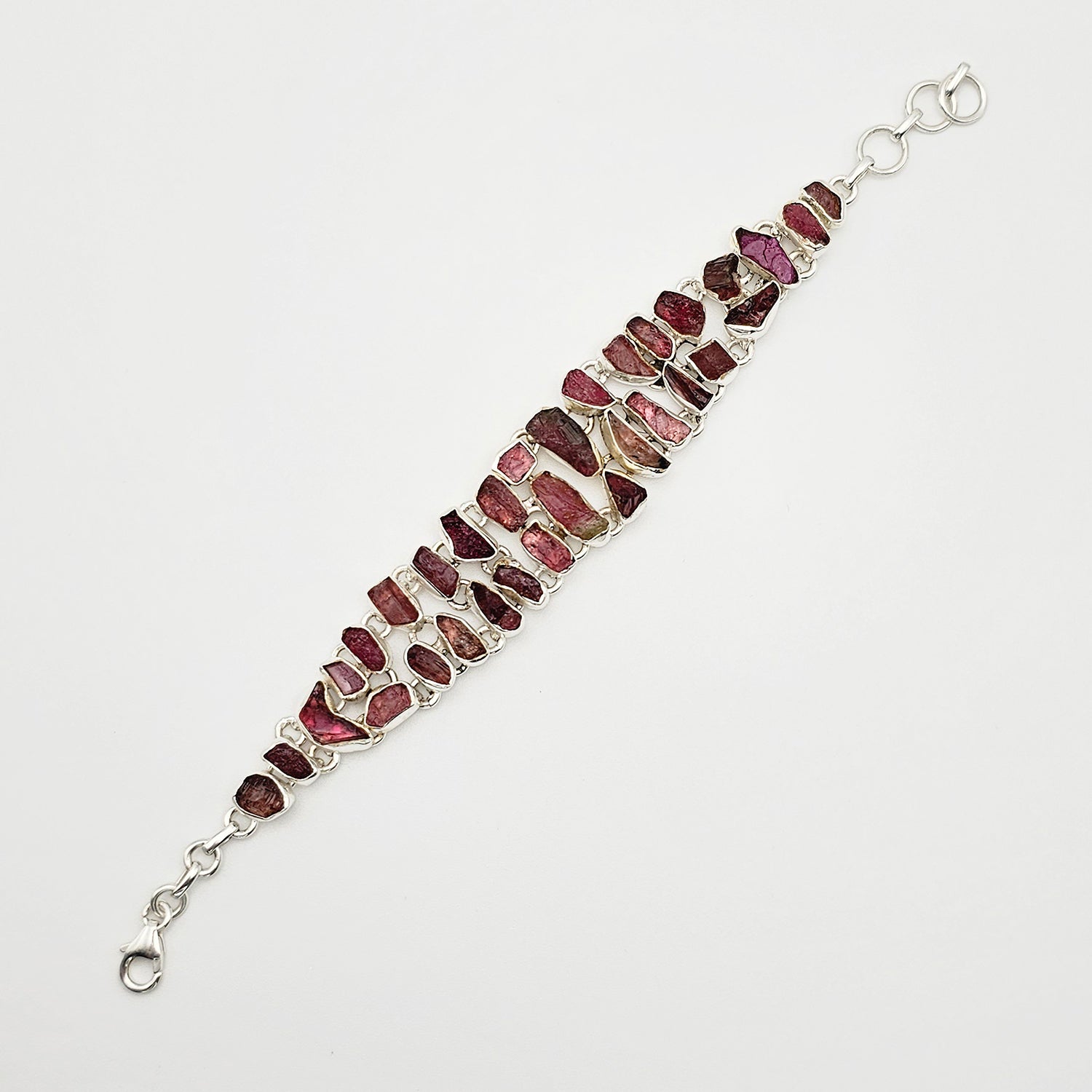 Silver Pink Tourmaline Bracelet