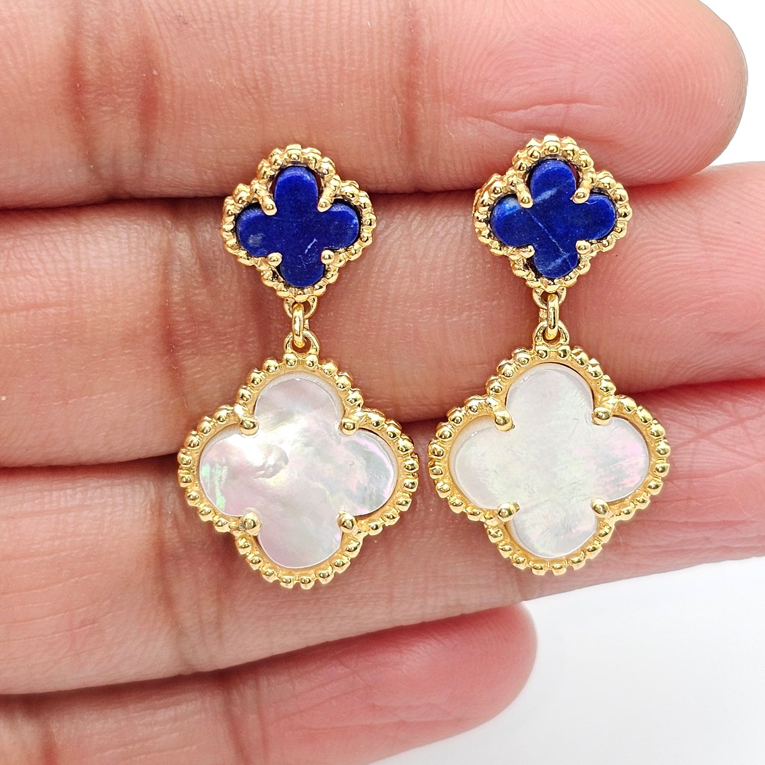 Clover Leaf Shape Earrings -Gold  Plated