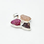 Raw Multicolor Natural Gemstone  Pendant (Without Chain)