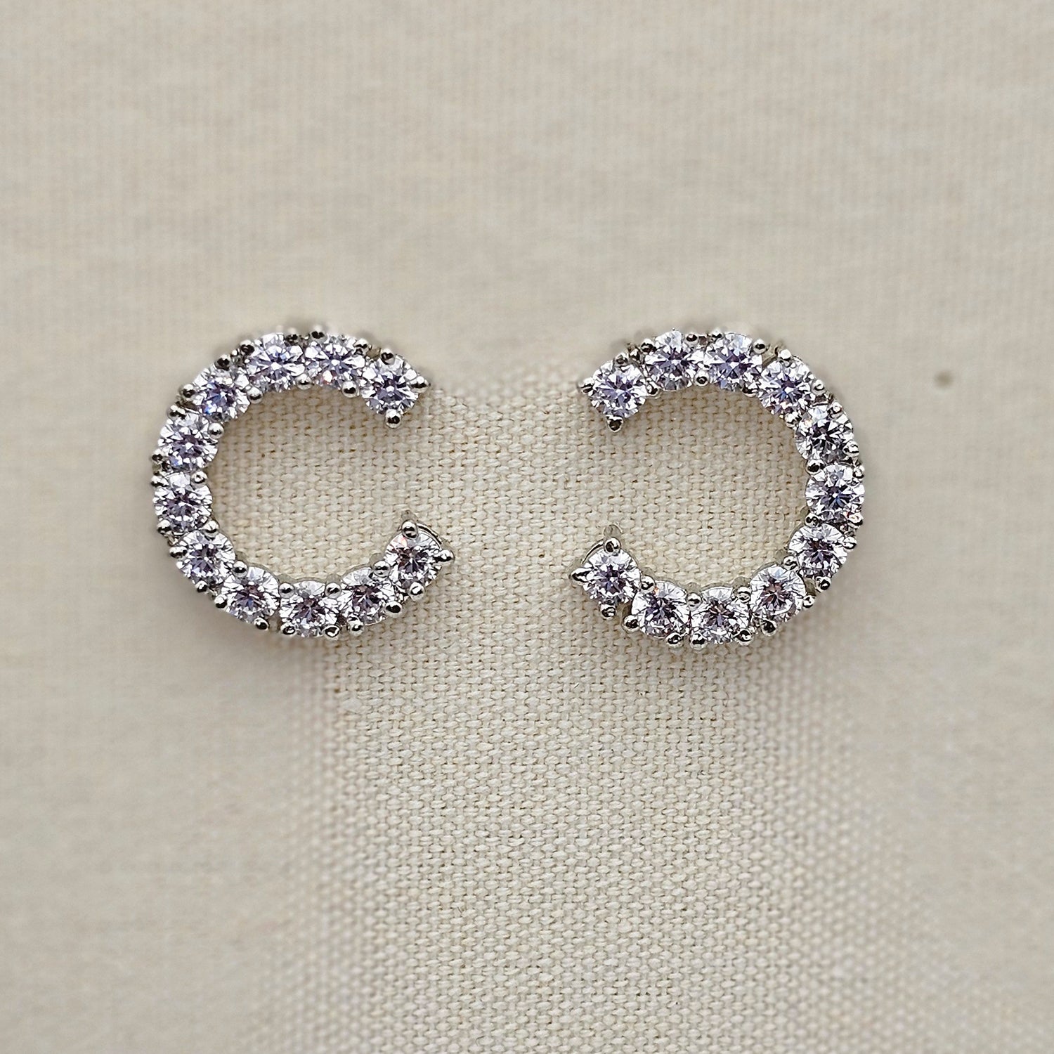 C-Shaped Swarovski Earrings