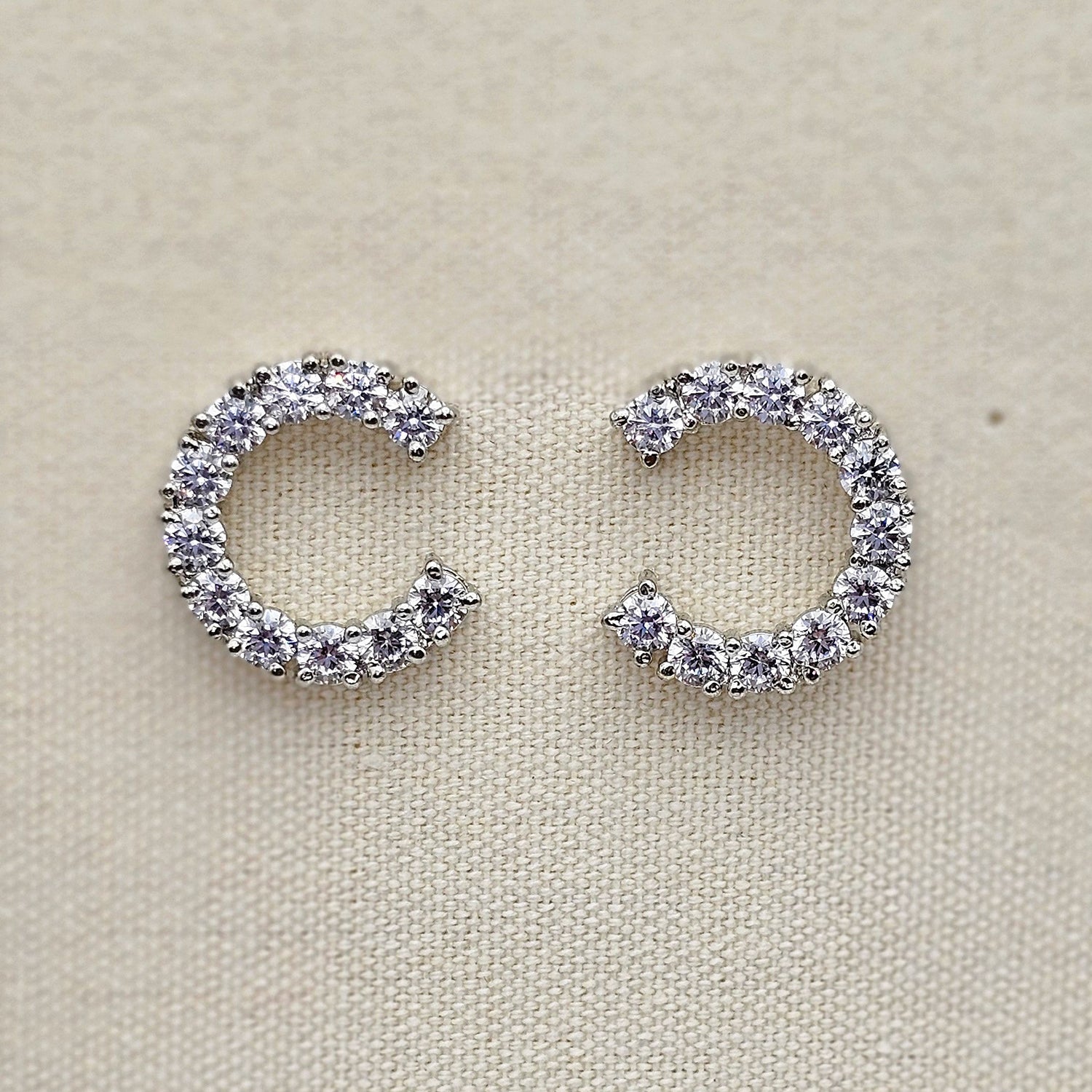 C-Shaped Swarovski Earrings