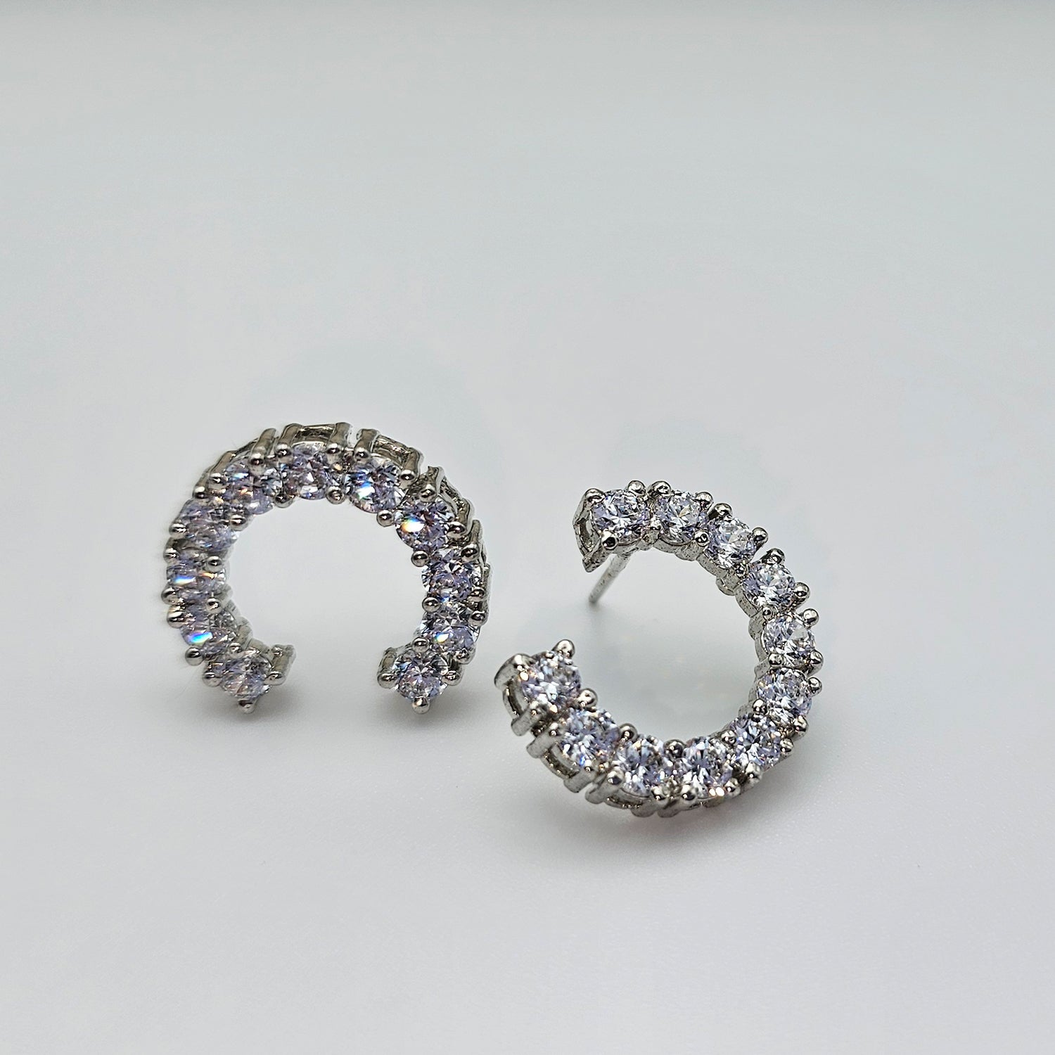 C-Shaped Swarovski Earrings