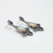 Natural Iolite & Diamond Drop Earrings