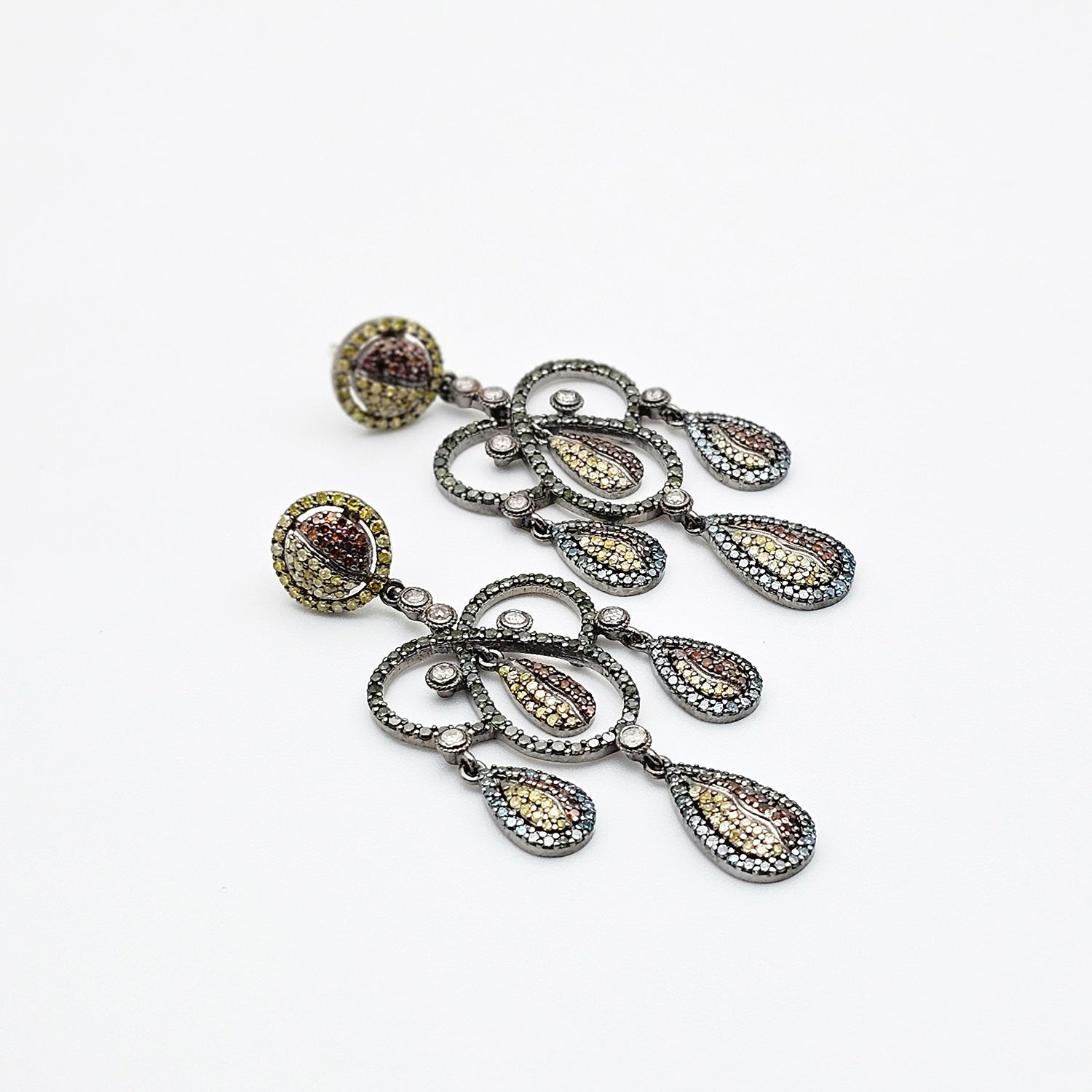 Multicolor Natural Diamond Earrings