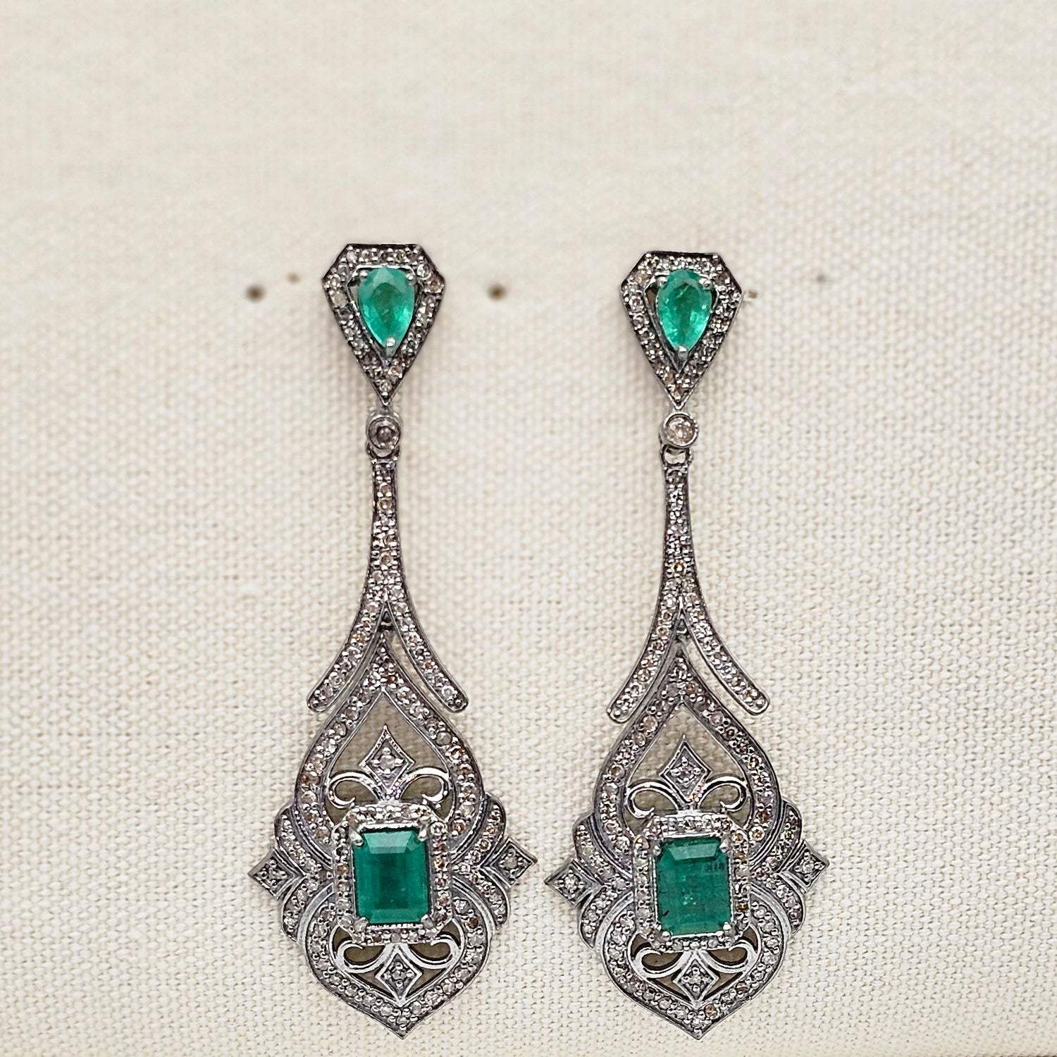 Natural Tanzanite & Diamond shell Earrings