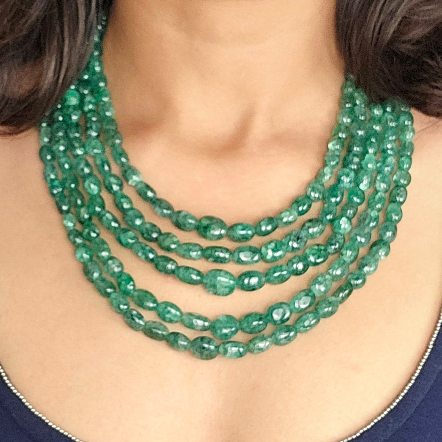 Layered Natural Green Aventurine Necklace