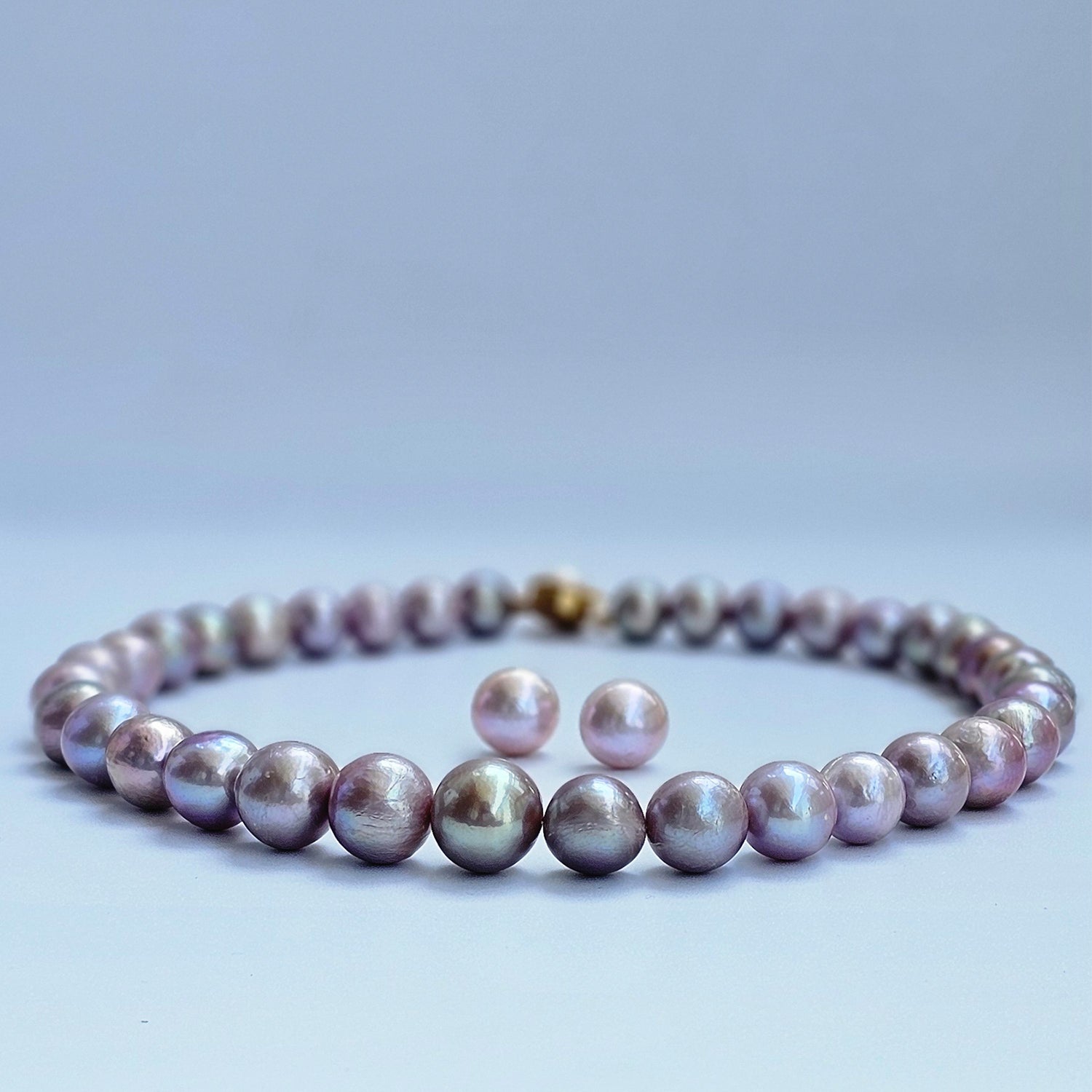 Lavish Lavender Freshwater Pearl  Necklace (Earrings Included)