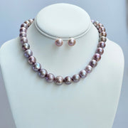 Lavish Lavender Freshwater Pearl  Necklace (Earrings Included)