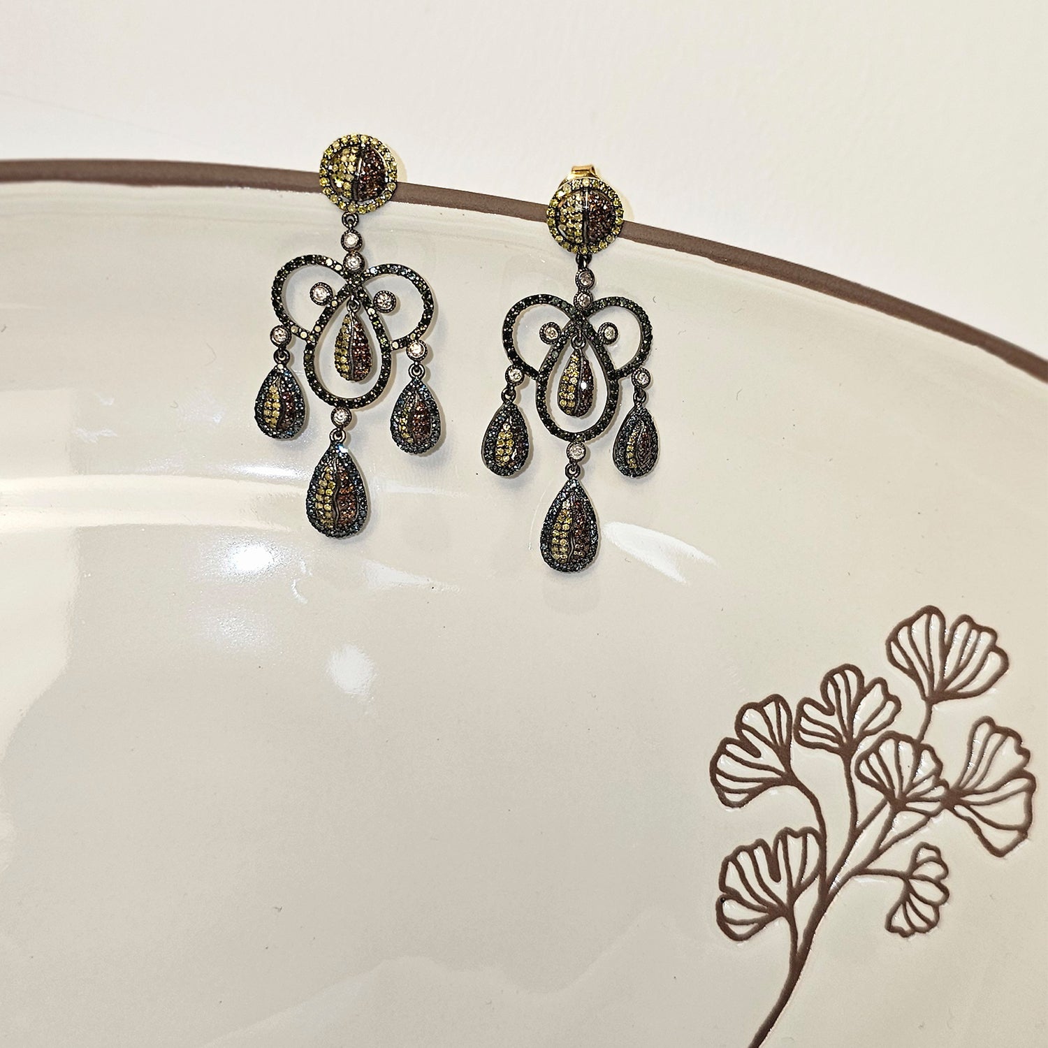 Multicolor Natural Diamond Earrings