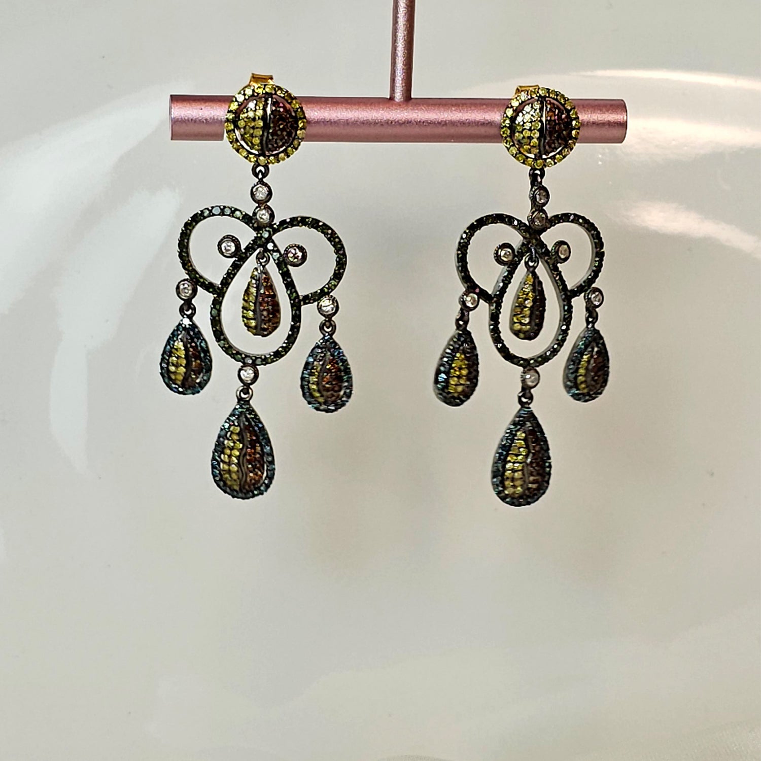 Multicolor Natural Diamond Earrings