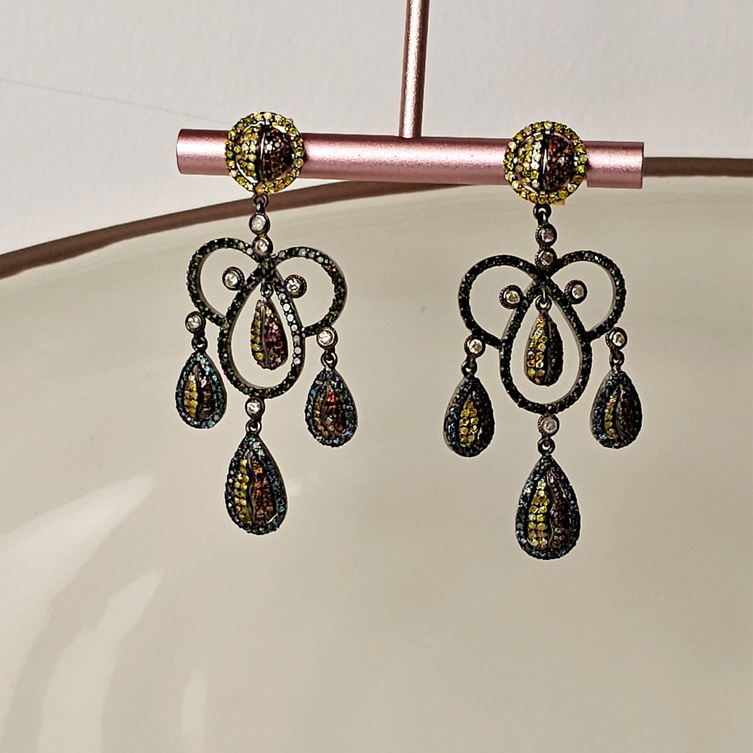 Multicolor Natural Diamond Earrings