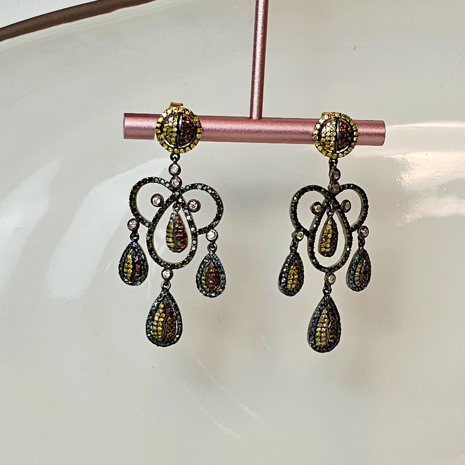 Multicolor Natural Diamond Earrings