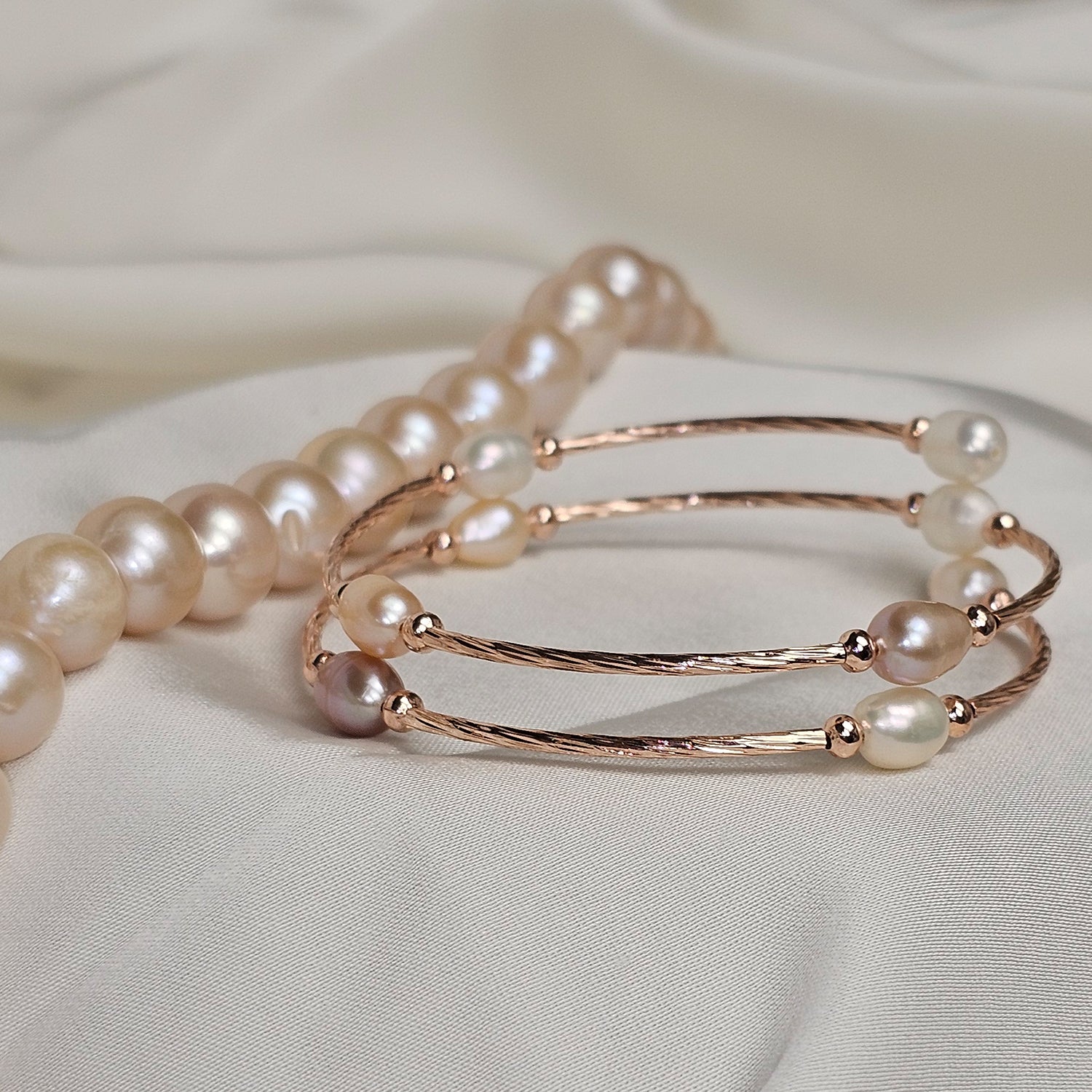 Fancy Pearl Bracelet - Rosegold