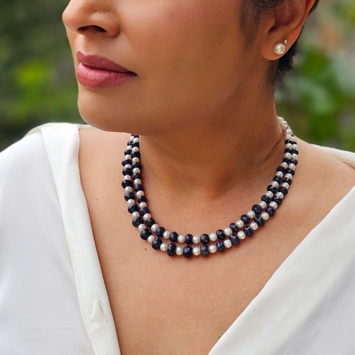 Pearl and Sapphire Necklace