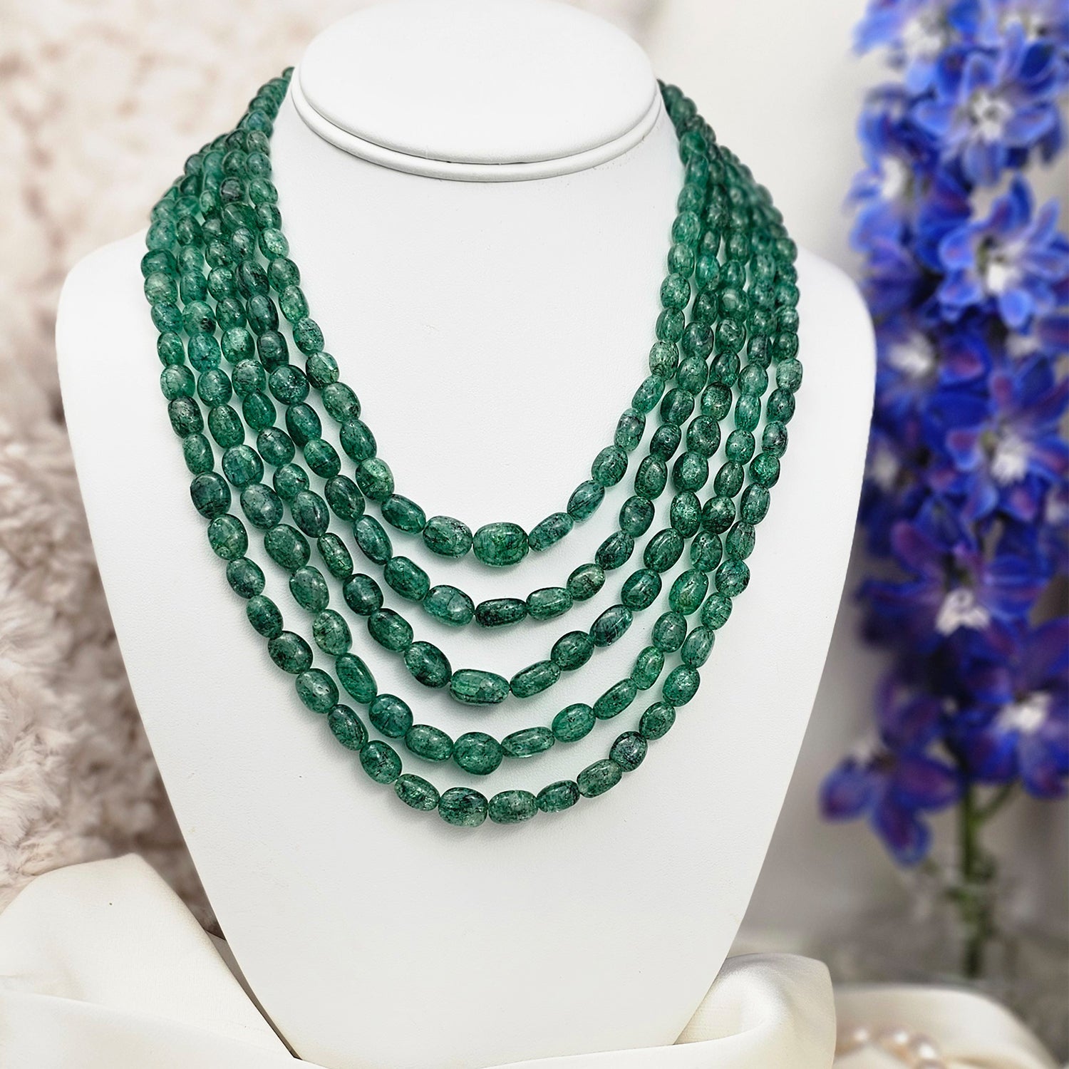 Layered Natural Green Aventurine Necklace