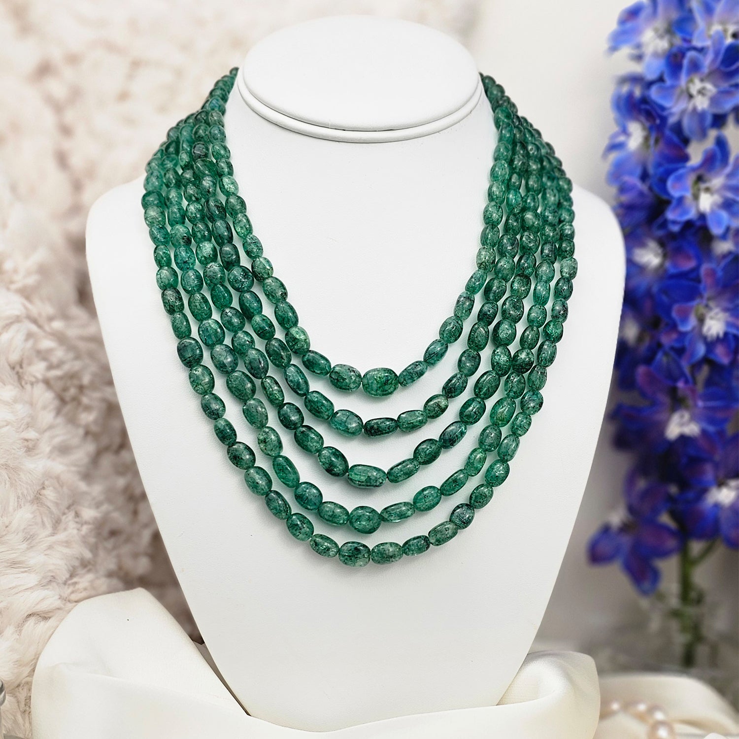 Layered Natural Green Aventurine Necklace