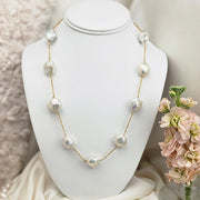 Unique Baroque Pearl Chain (With  Earrings)