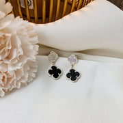 Clover Leaf Shape Silver Earrings