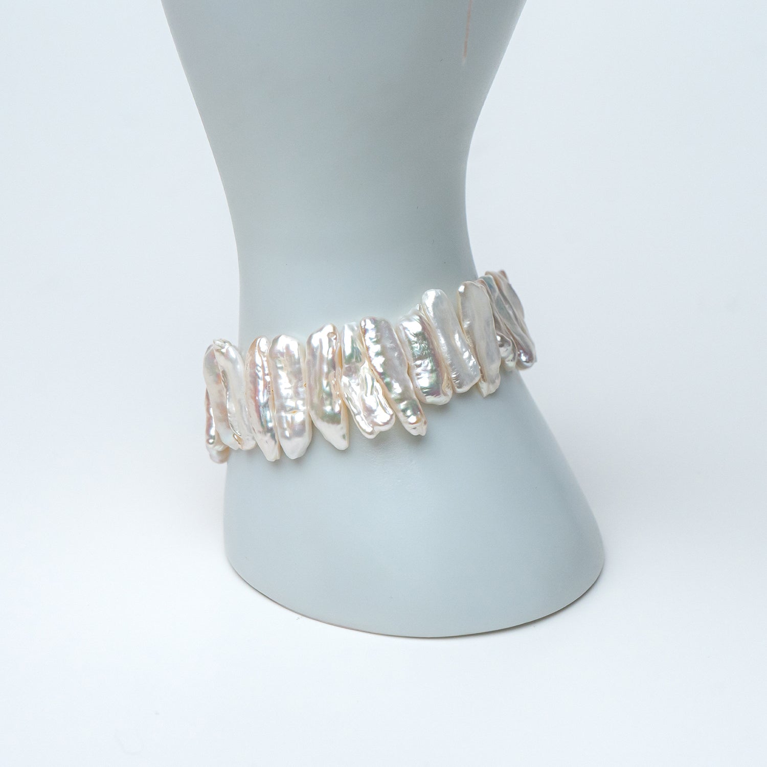 Long Flat Baroque Pearl Bracelet