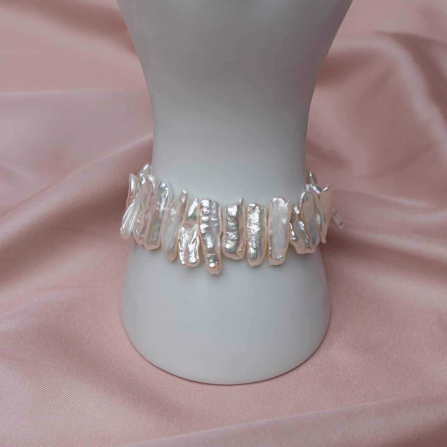Long Flat Baroque Pearl Bracelet