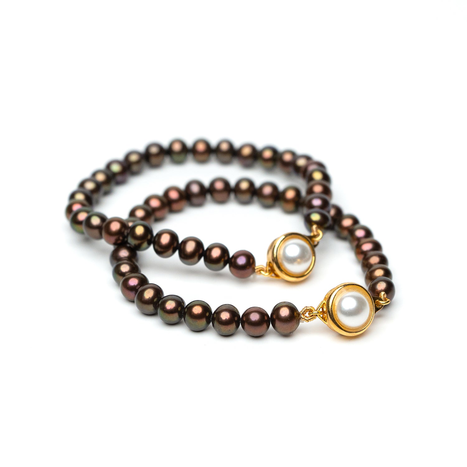 Plain Metallic Pearl Bracelet  (Single Piece)