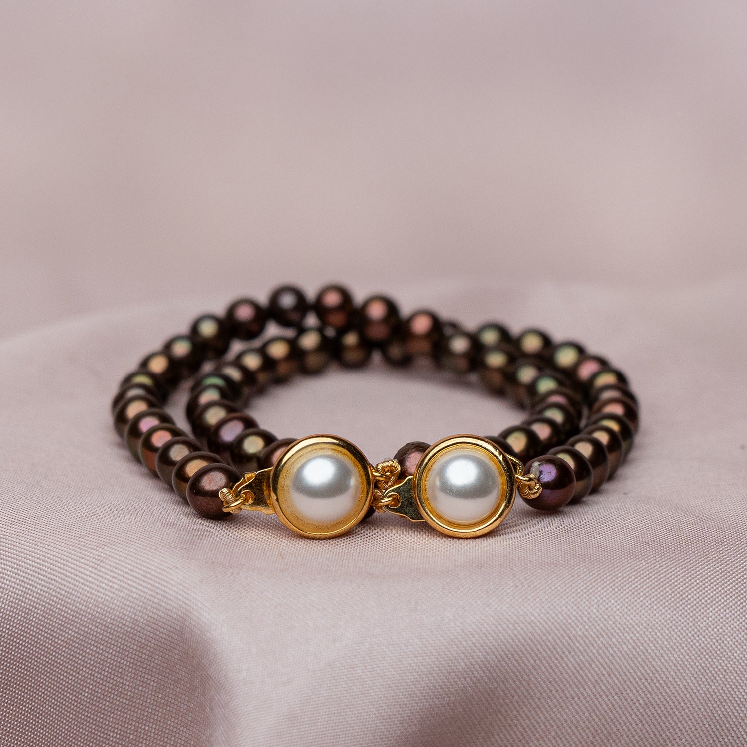 Plain Metallic Pearl Bracelet  (Single Piece)