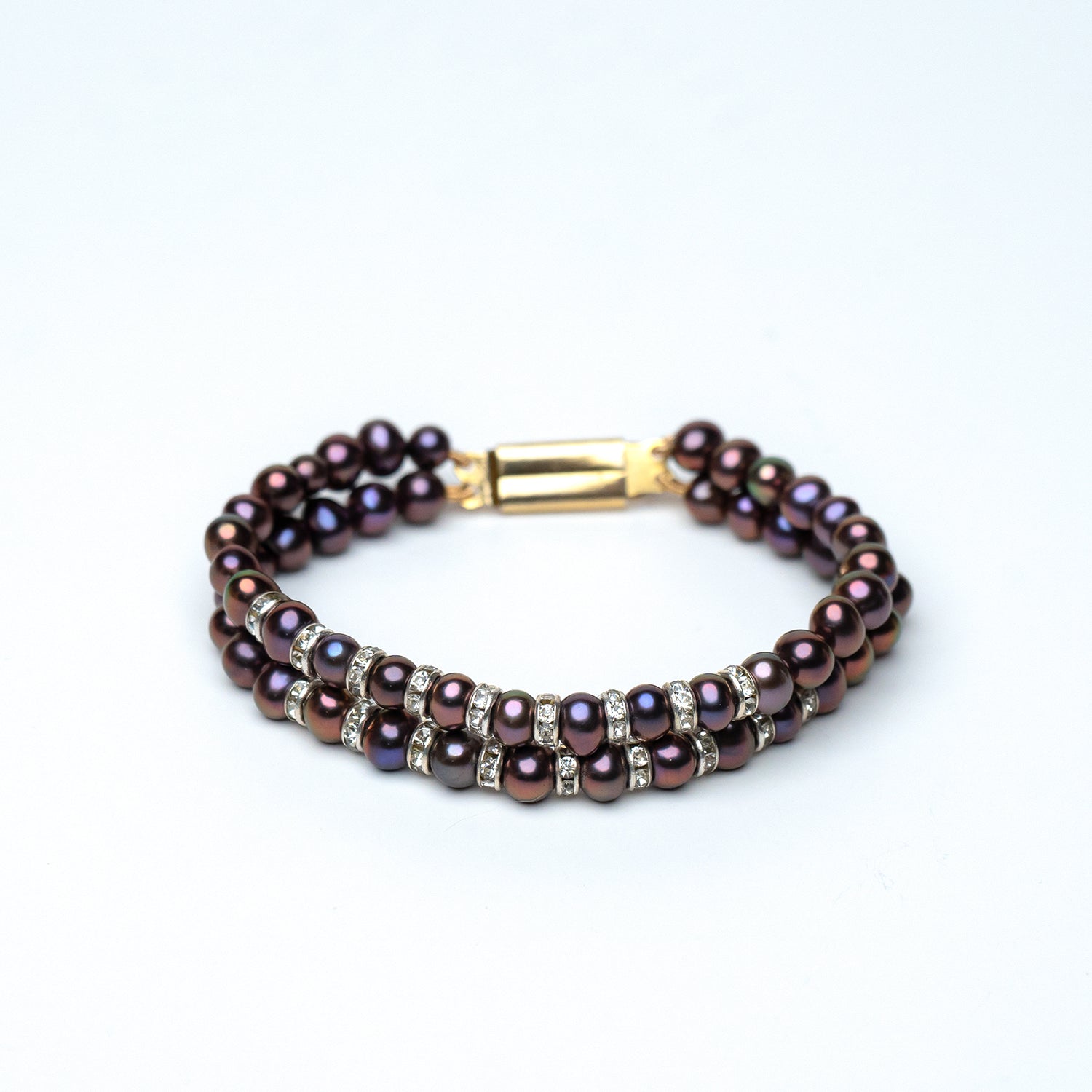 Metallic Hue Fancy Pearl Bracelet