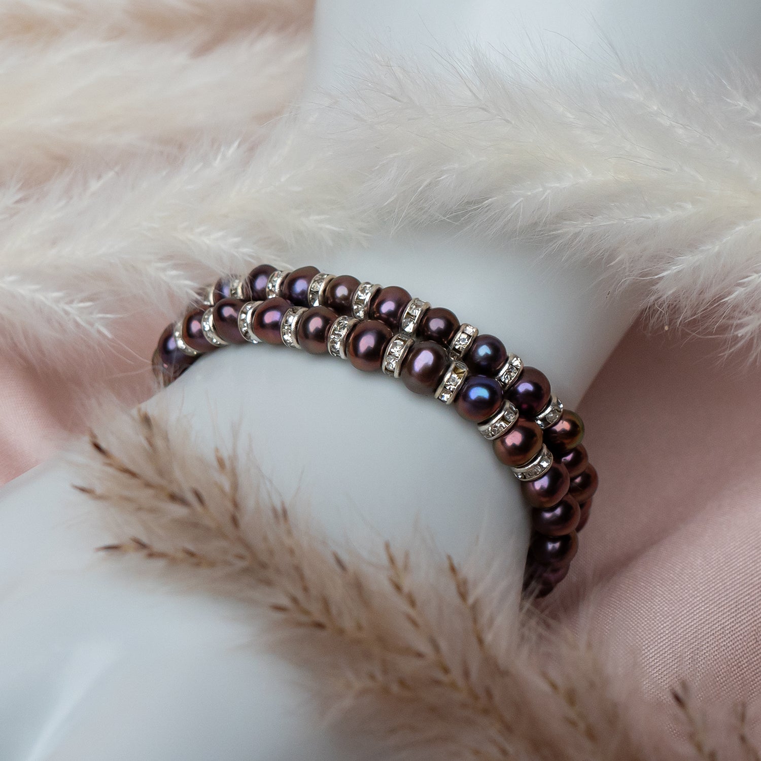 Metallic Hue Fancy Pearl Bracelet