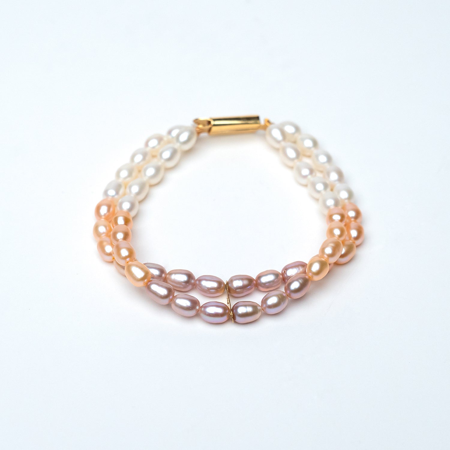 Three Tone Small Pearl Bracelet