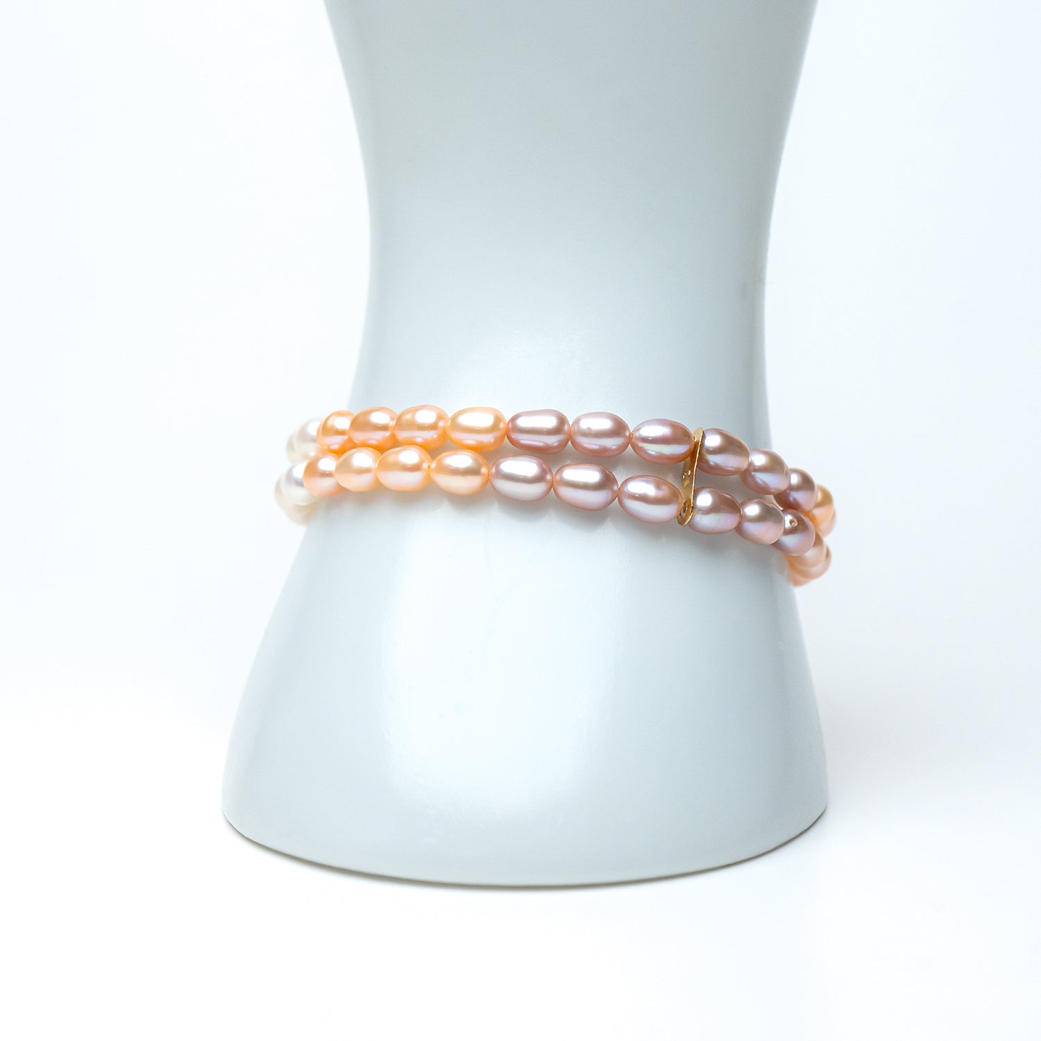 Three Tone Small Pearl Bracelet