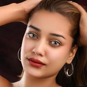 Stylish Spiral Hoop Silver Earrings