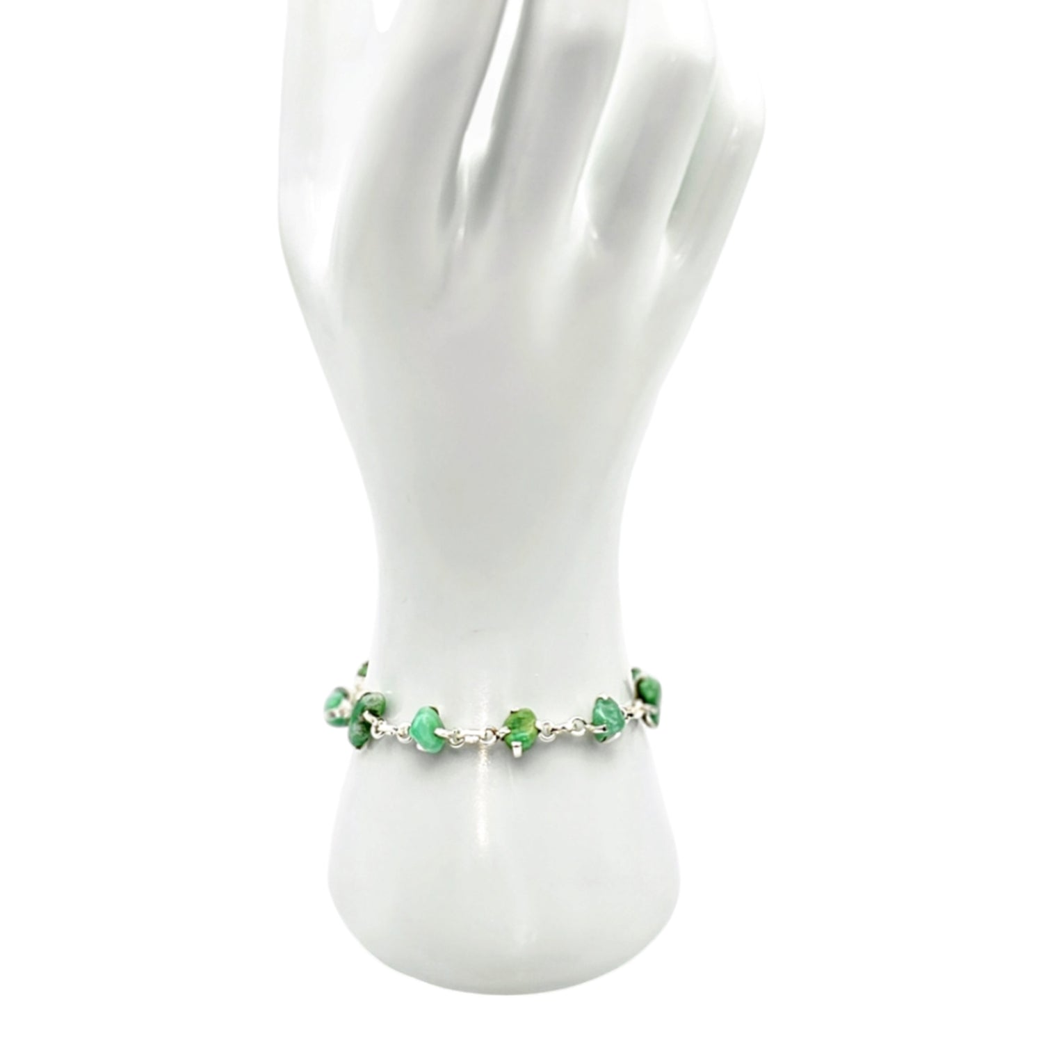 Silver Chrysoprase Bracelet
