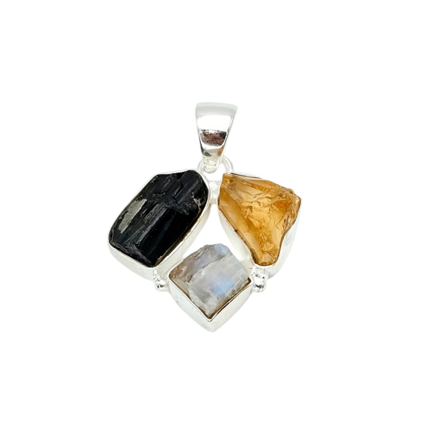 Raw Multicolor Natural Gemstone  Pendant (Without Chain)