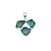Aquamarine Natural Gemstone Pendant  (Without Chain)