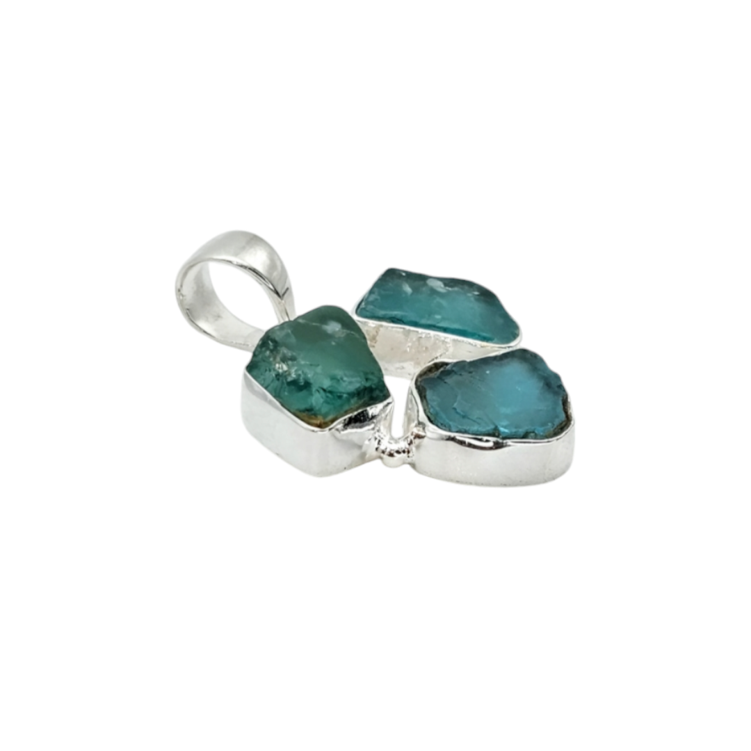 Aquamarine Natural Gemstone Pendant  (Without Chain)