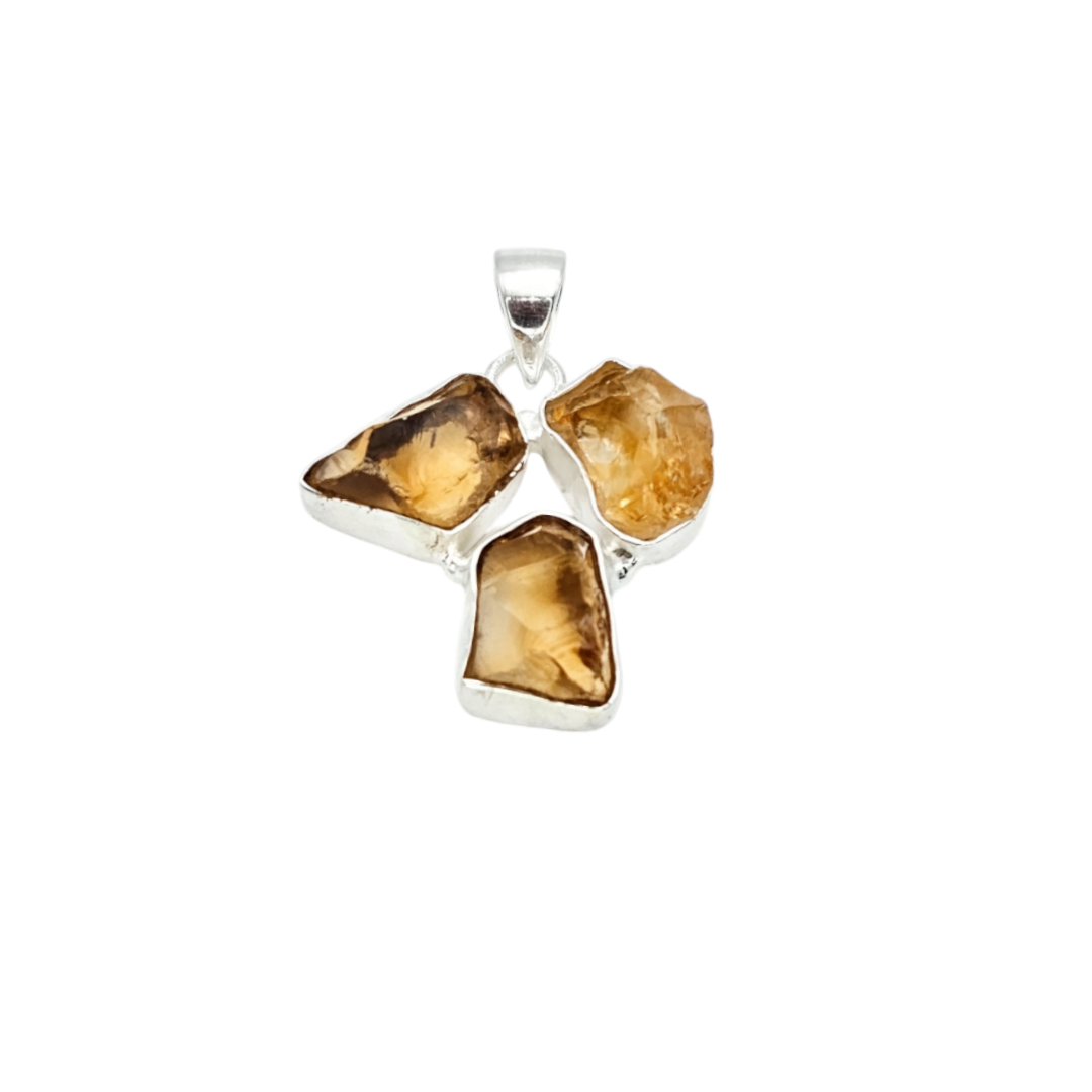 Citrine Natural Gemstone Pendant  (Without Chain)
