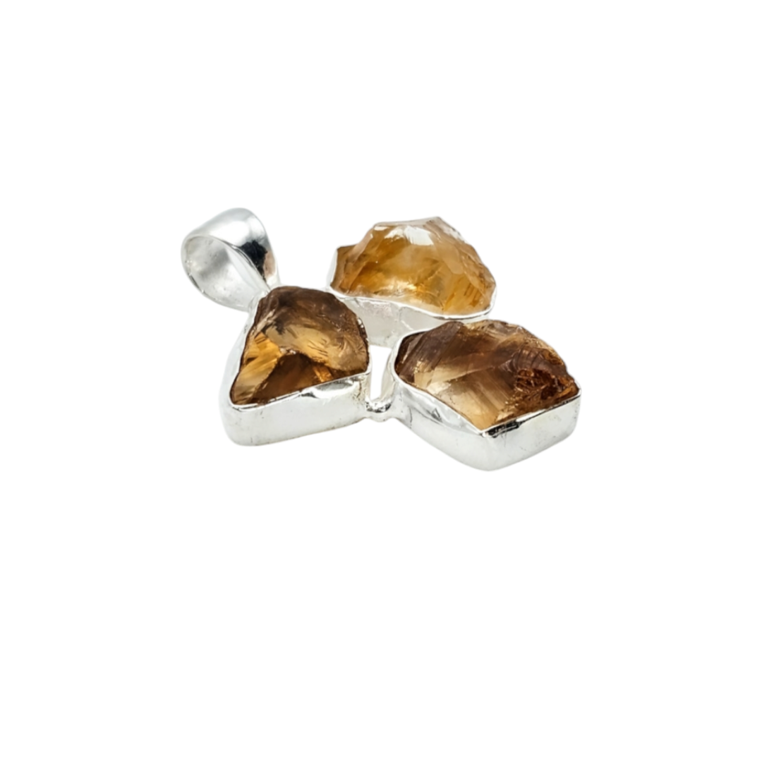 Citrine Natural Gemstone Pendant  (Without Chain)