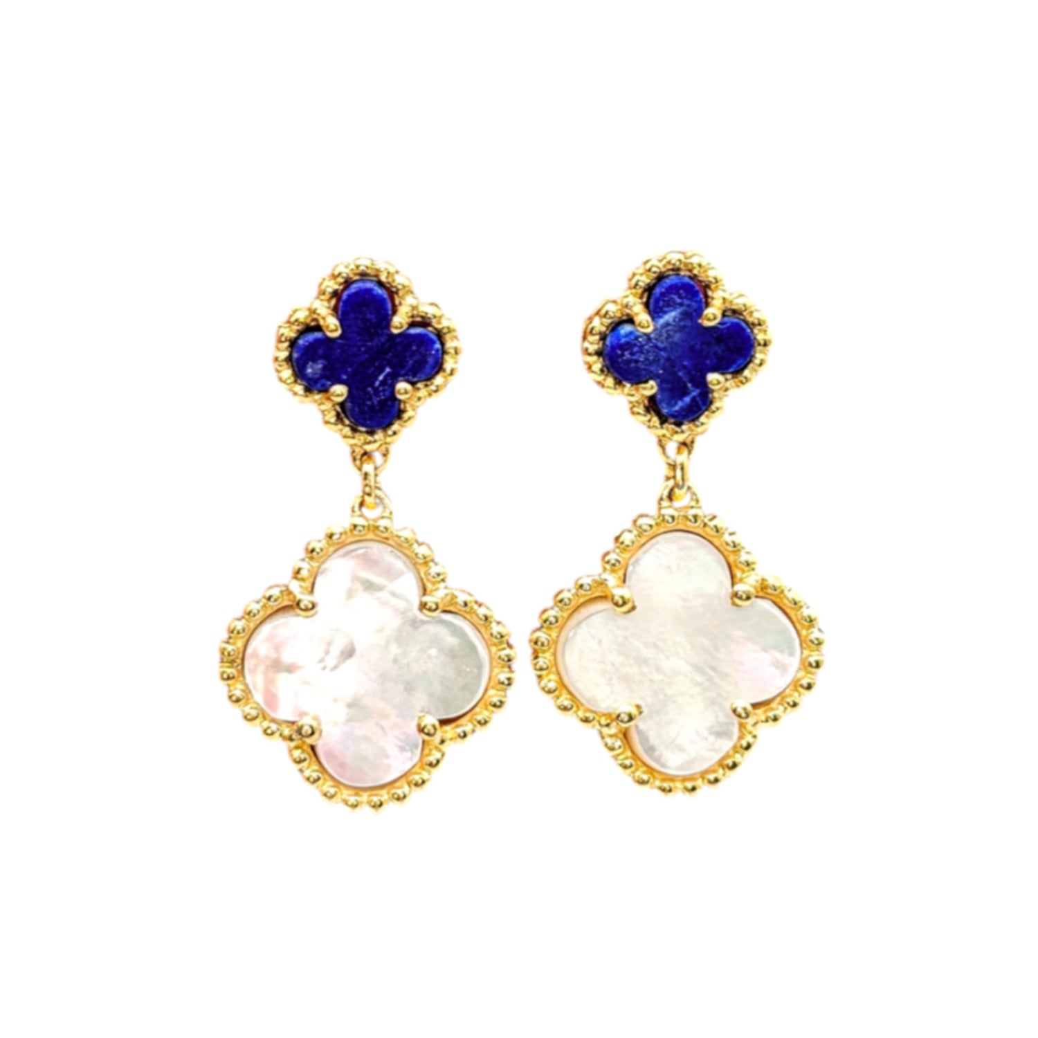 Clover Leaf Shape Earrings -Gold  Plated