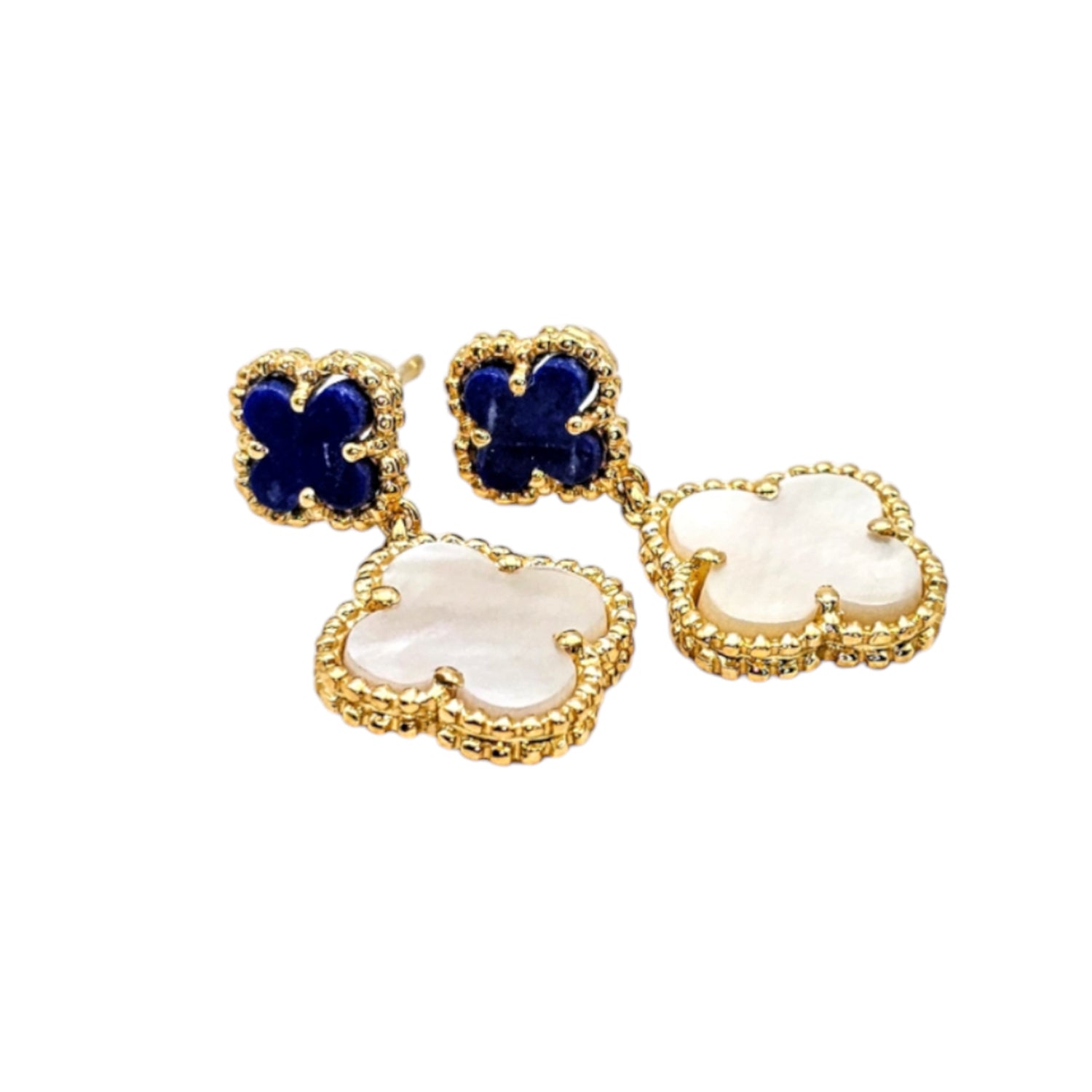 Clover Leaf Shape Earrings -Gold  Plated
