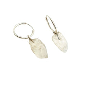 Raw Natural Rainbow Moonstone  Earrings