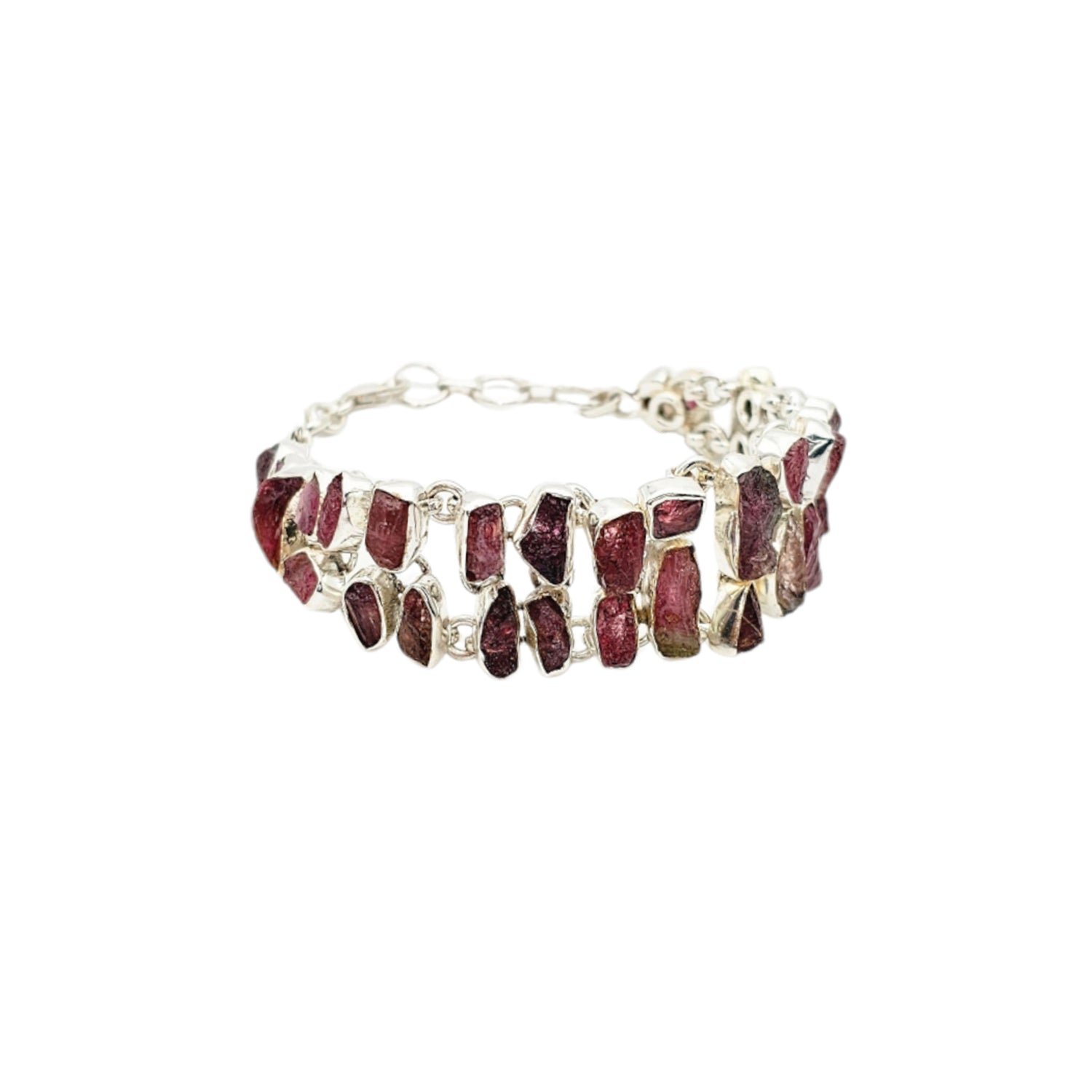 Silver Pink Tourmaline Bracelet