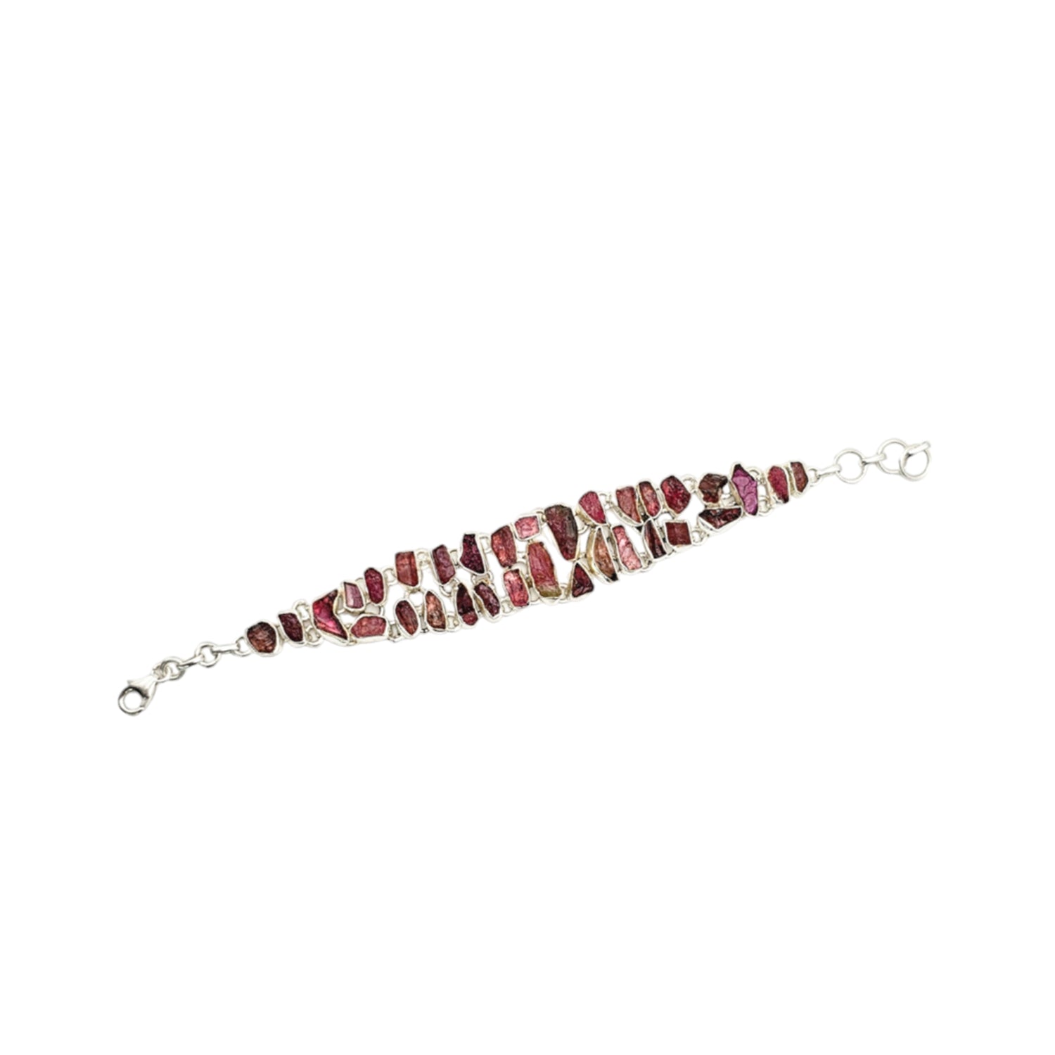 Silver Pink Tourmaline Bracelet