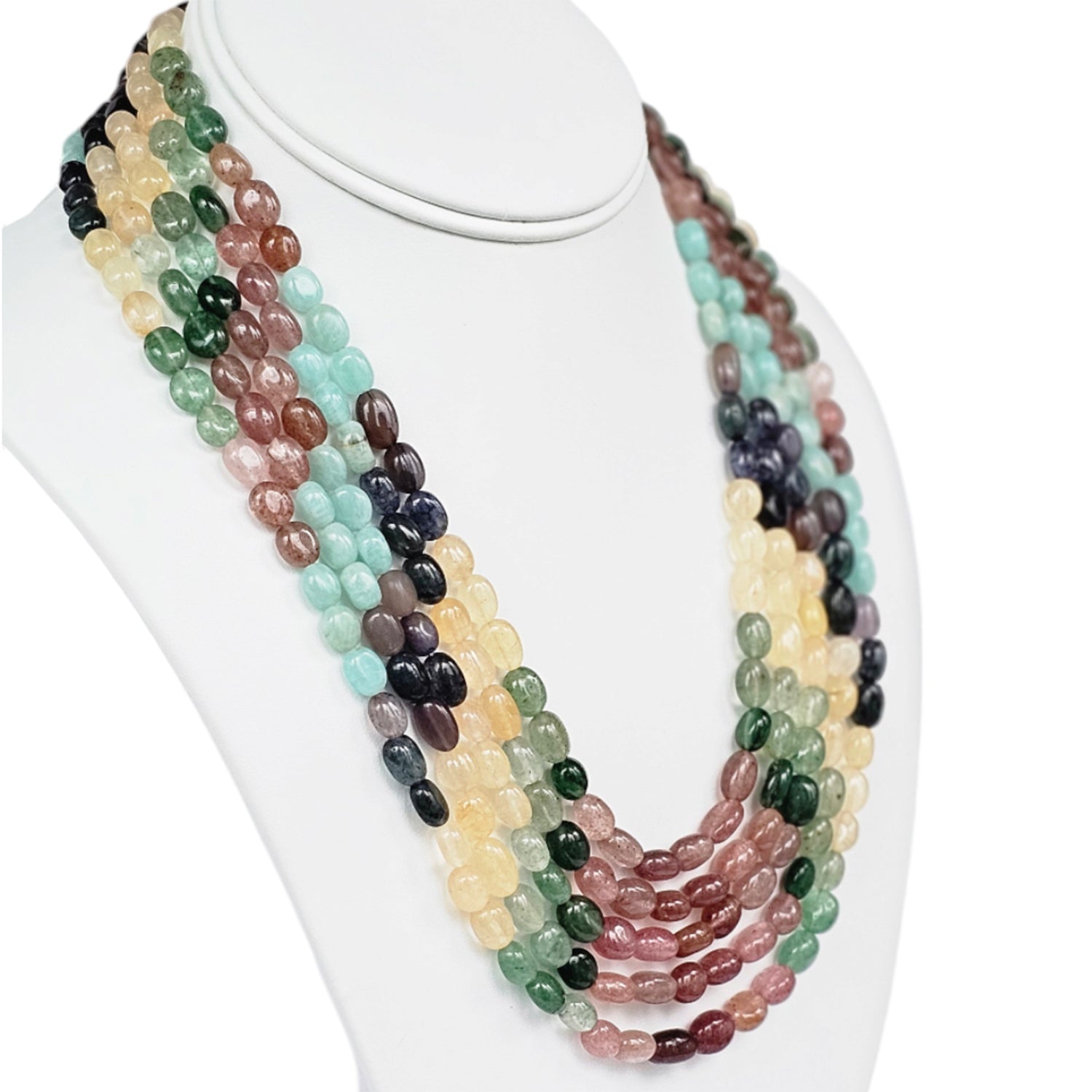 Multicolor-Russian Oval Bead Necklace
