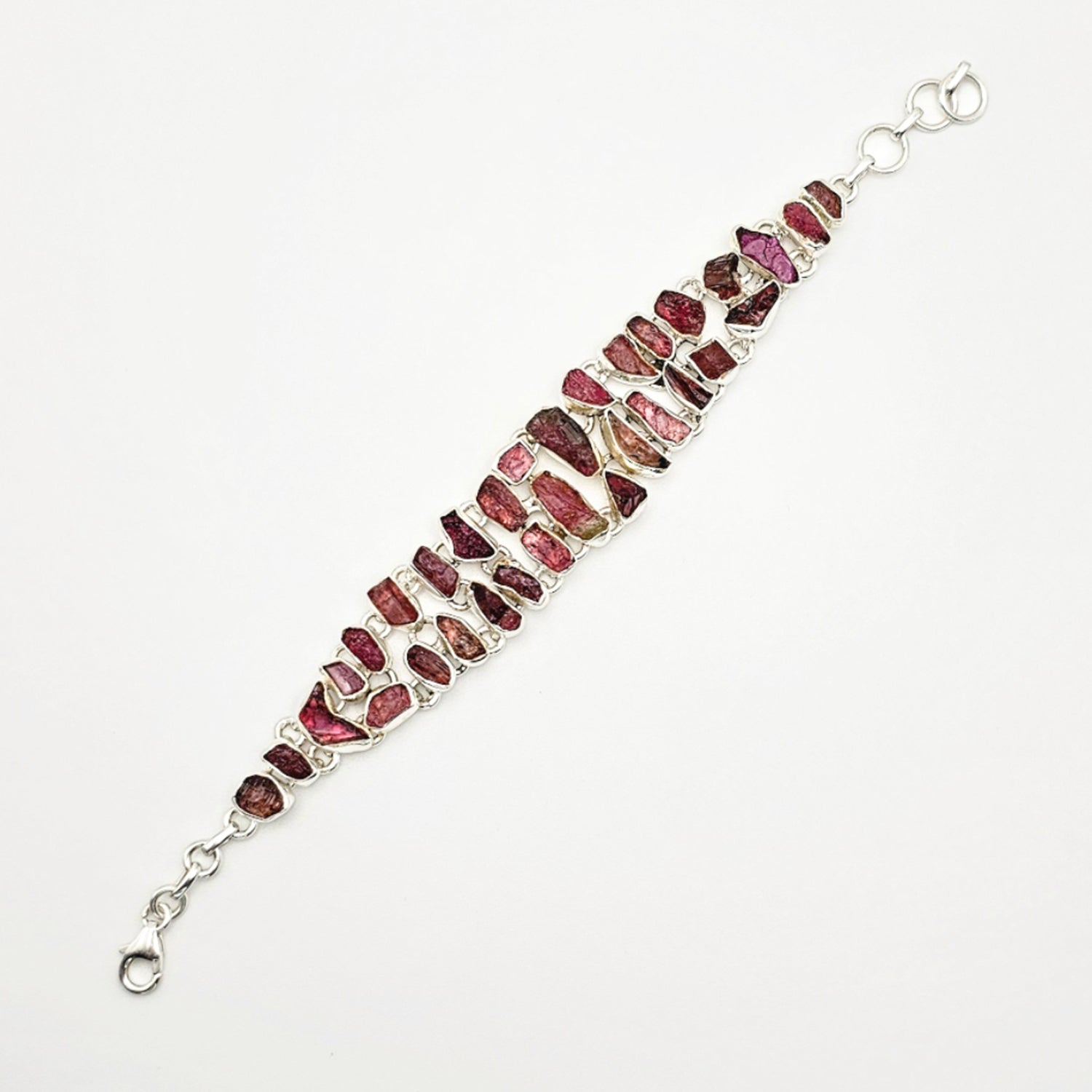 Silver Pink Tourmaline Bracelet