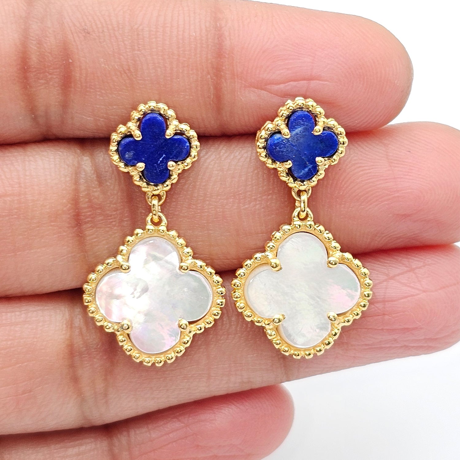 Clover Leaf Shape Earrings -Gold  Plated