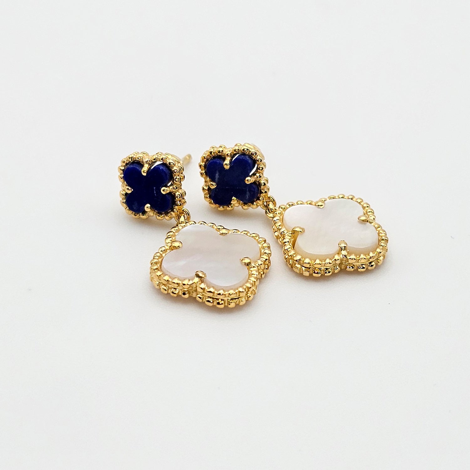 Clover Leaf Shape Earrings -Gold  Plated