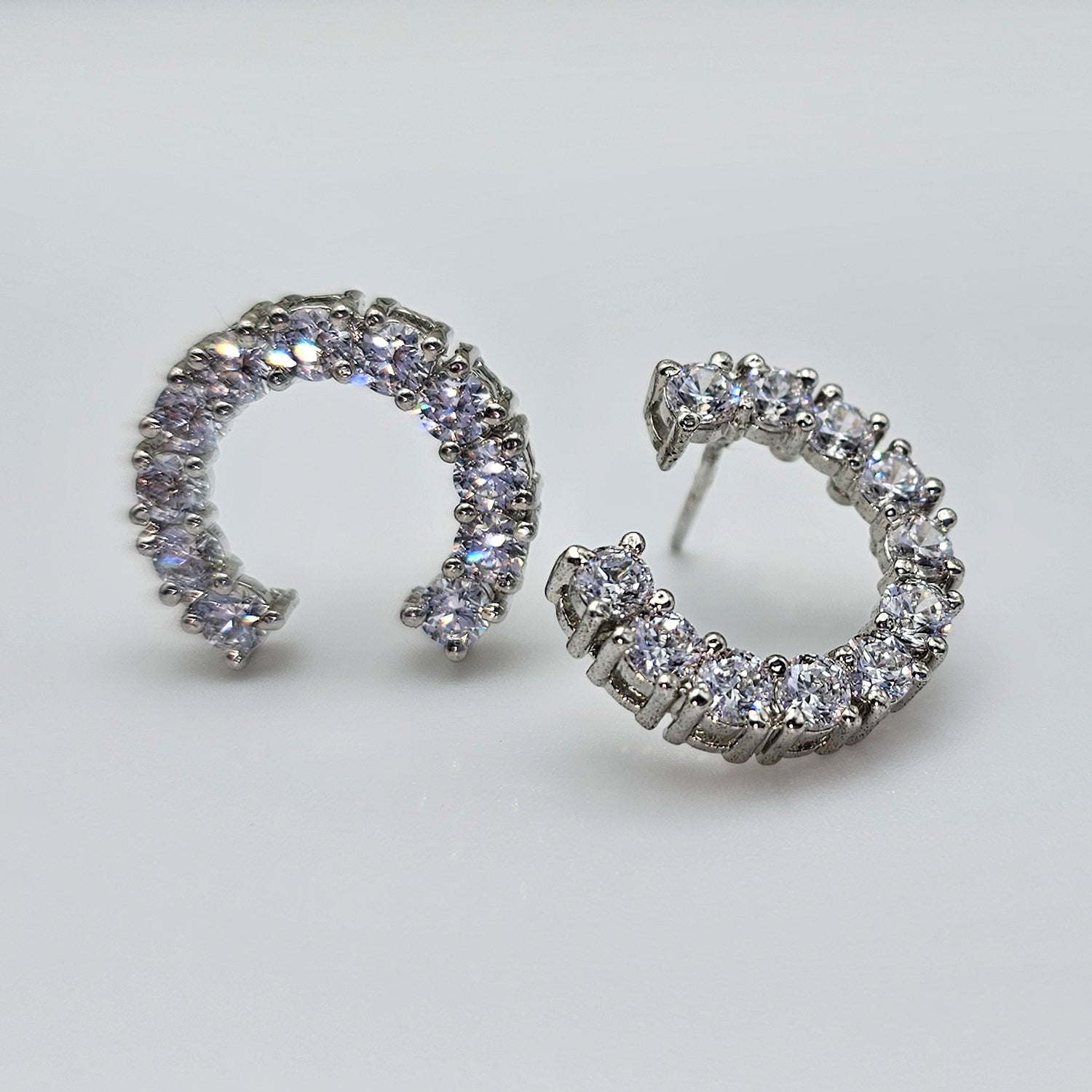 C-Shaped Swarovski Earrings