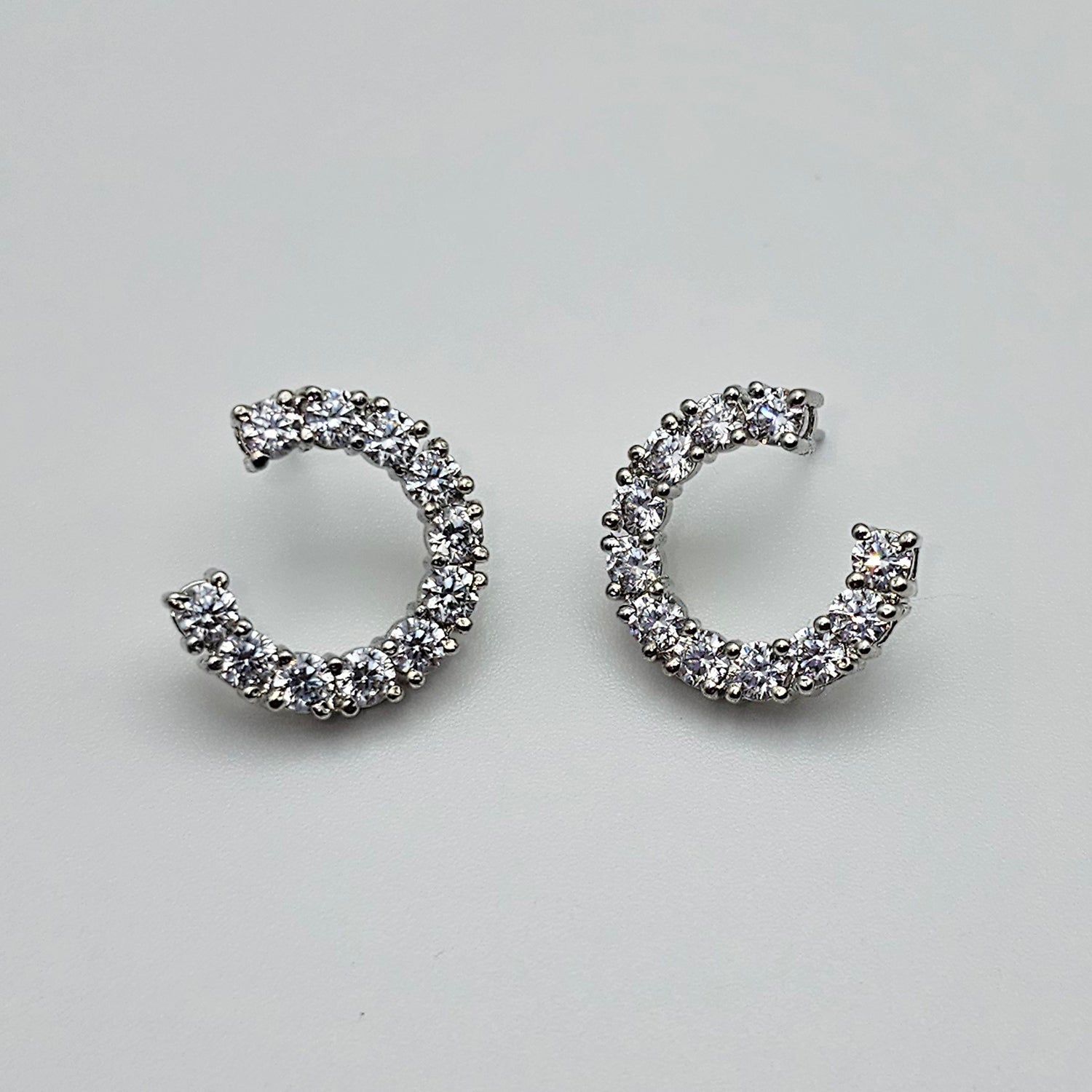 C-Shaped Swarovski Earrings