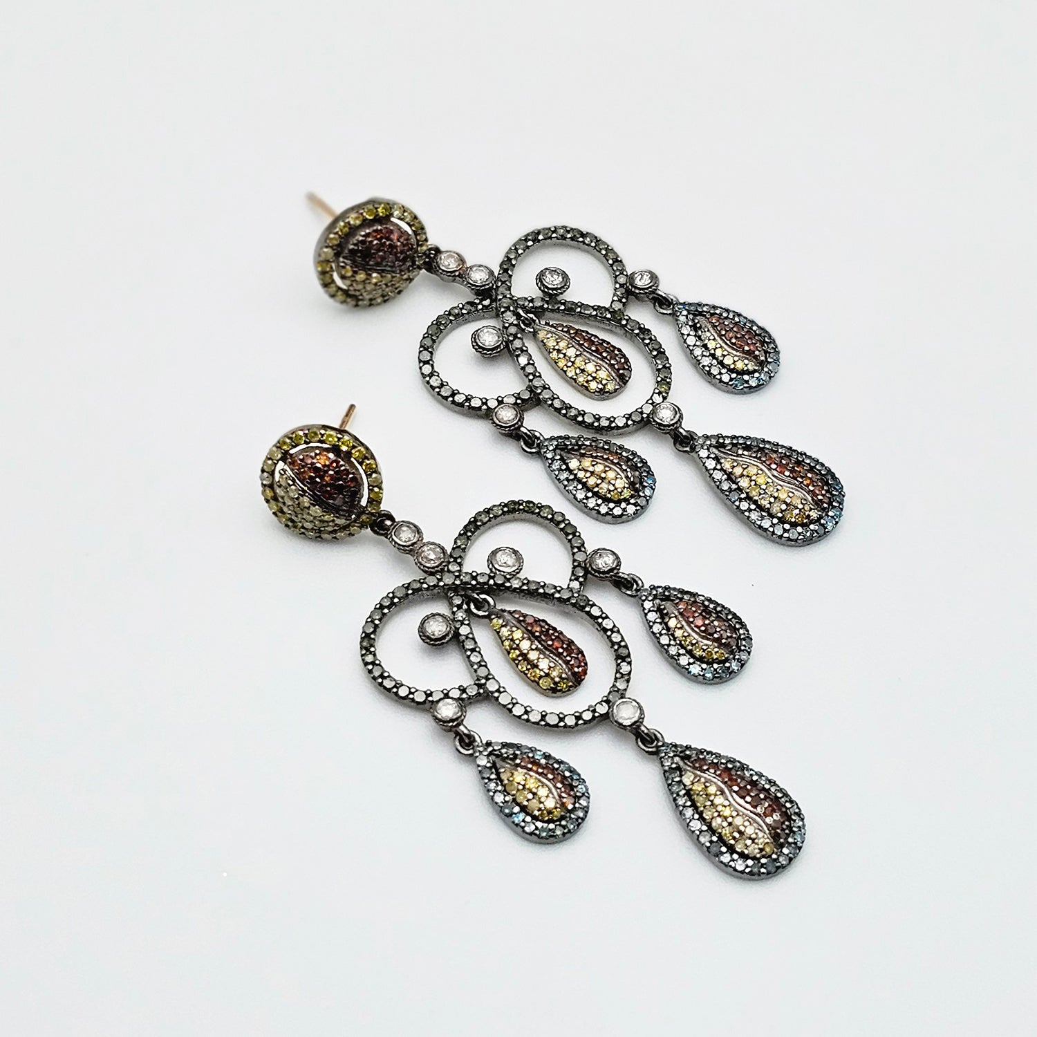 Multicolor Natural Diamond Earrings